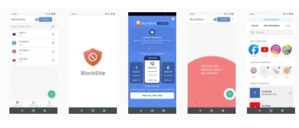 Website blocker apps for Android like Blocksite