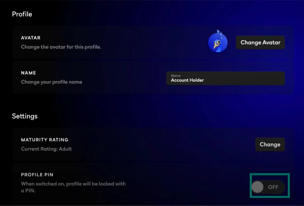 Enabling pin in Peacock App