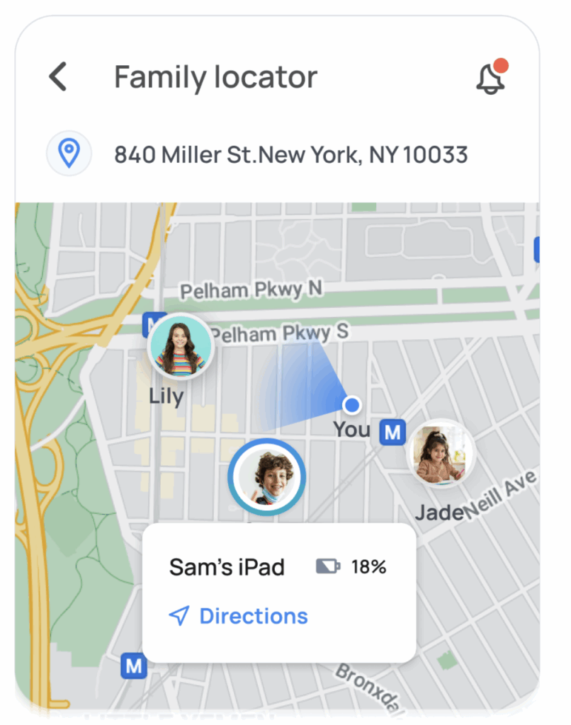 Location tracking using Mobicip