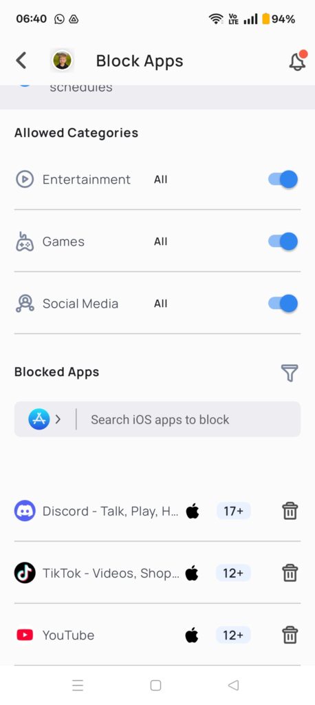 Mobicip App Blocking
