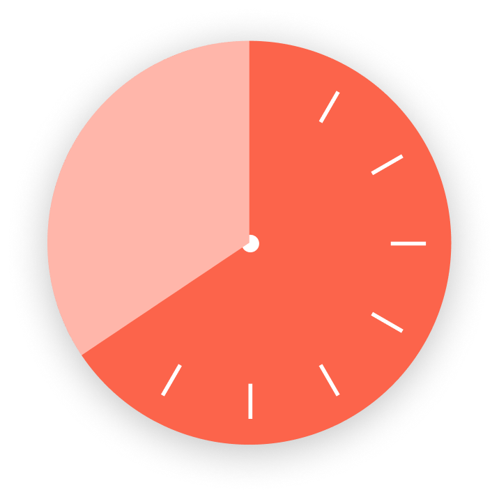 Clock illustration showing screen time statistics