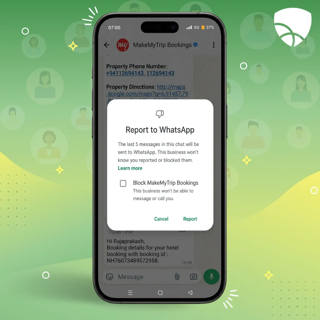 Report Contact on Whatsapp